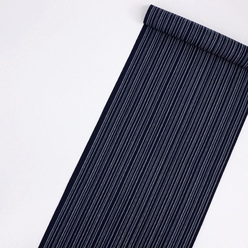 《反物『結城織長板染め』綿紬浴衣■綿結城◆あじろ織り◆縞◆夏着物■反25-59》