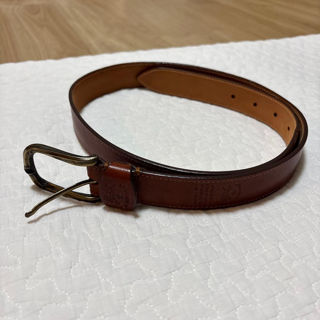 【美品】IL BISONTEレザーベルト（本革　キャメル）