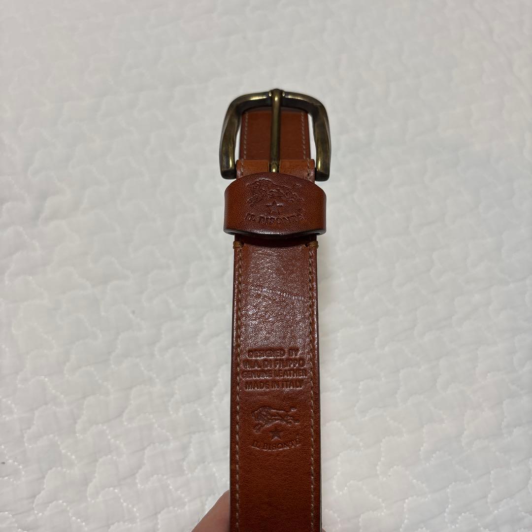 【美品】IL BISONTEレザーベルト（本革　キャメル）