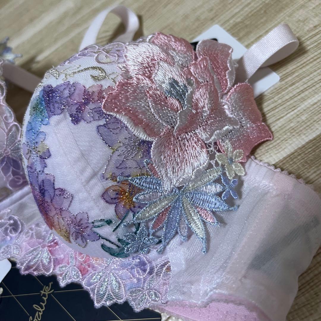 ワコールWacolサルートSalute50Gブラショーツ上下セットパープルピンク