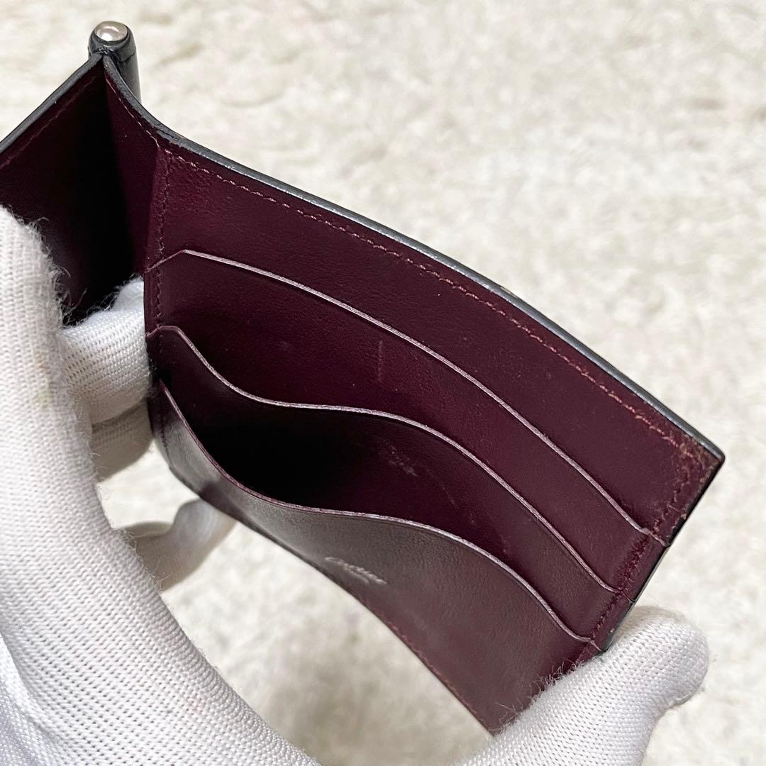 【美品】カルティエ　マネークリップ　フラグメントケース　カード収納　レザー　黒