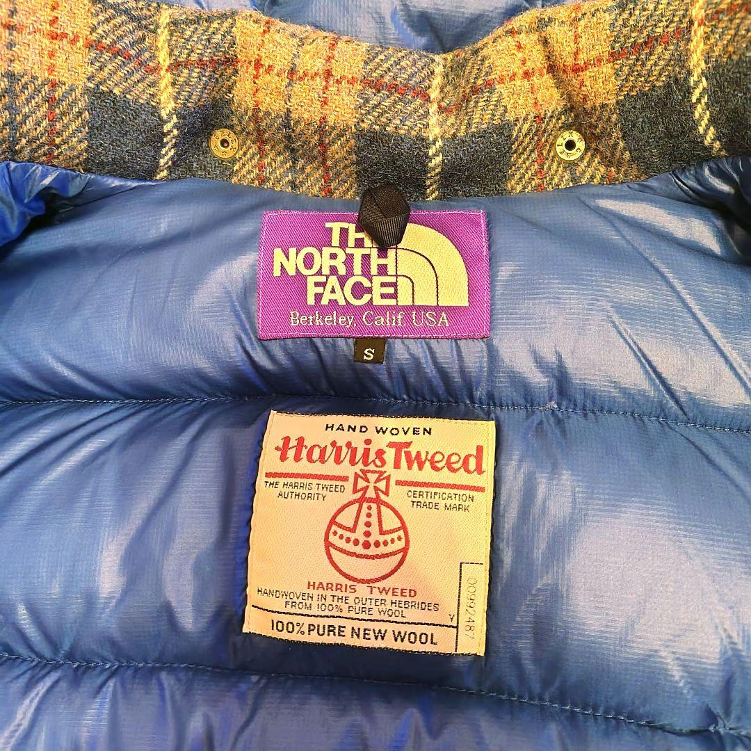 【美品】ノースフェイスパープルレーベル ハリスツイードコラボ ダウンジャケット