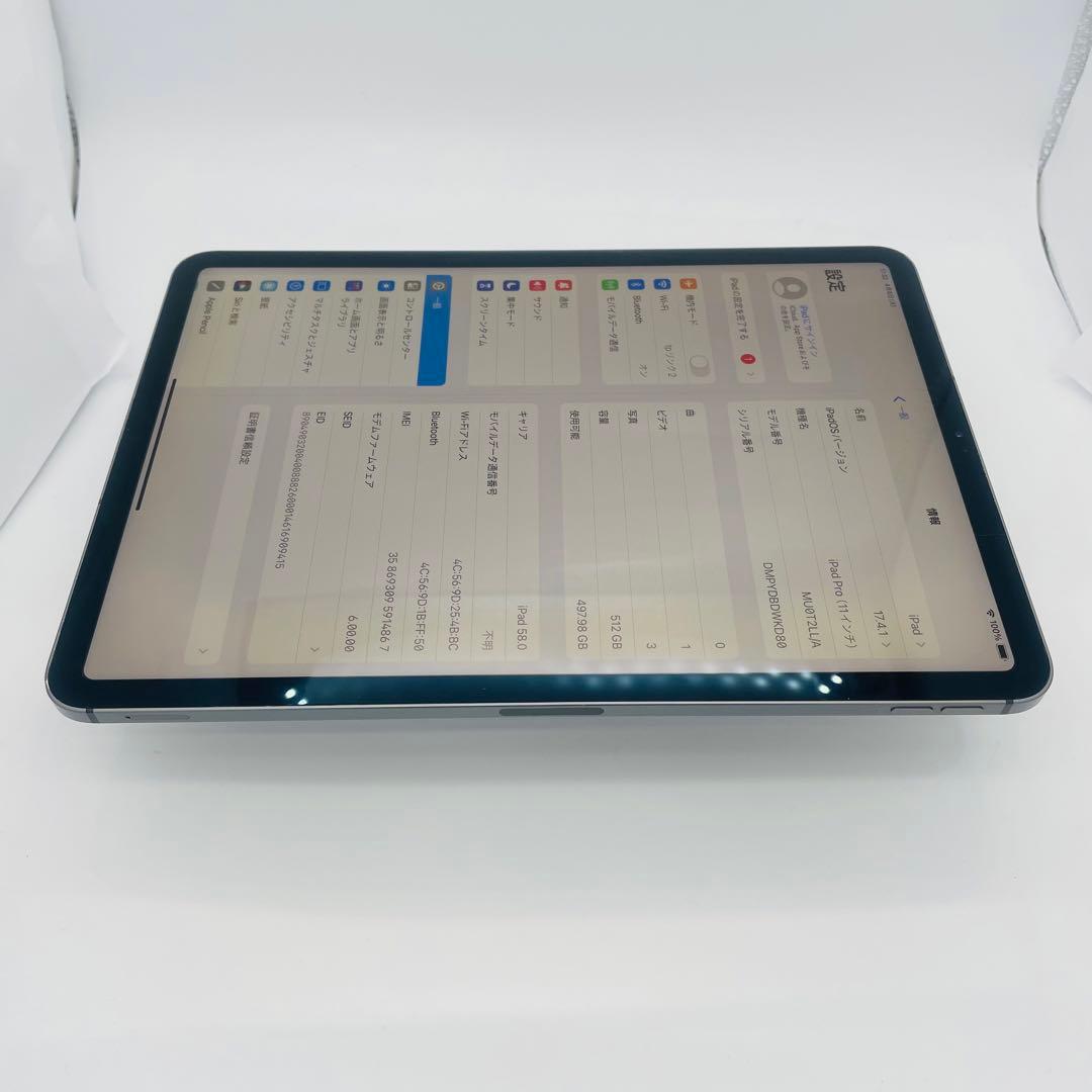 電池100% iPad Pro 11インチ　512 GB セルラー　本体