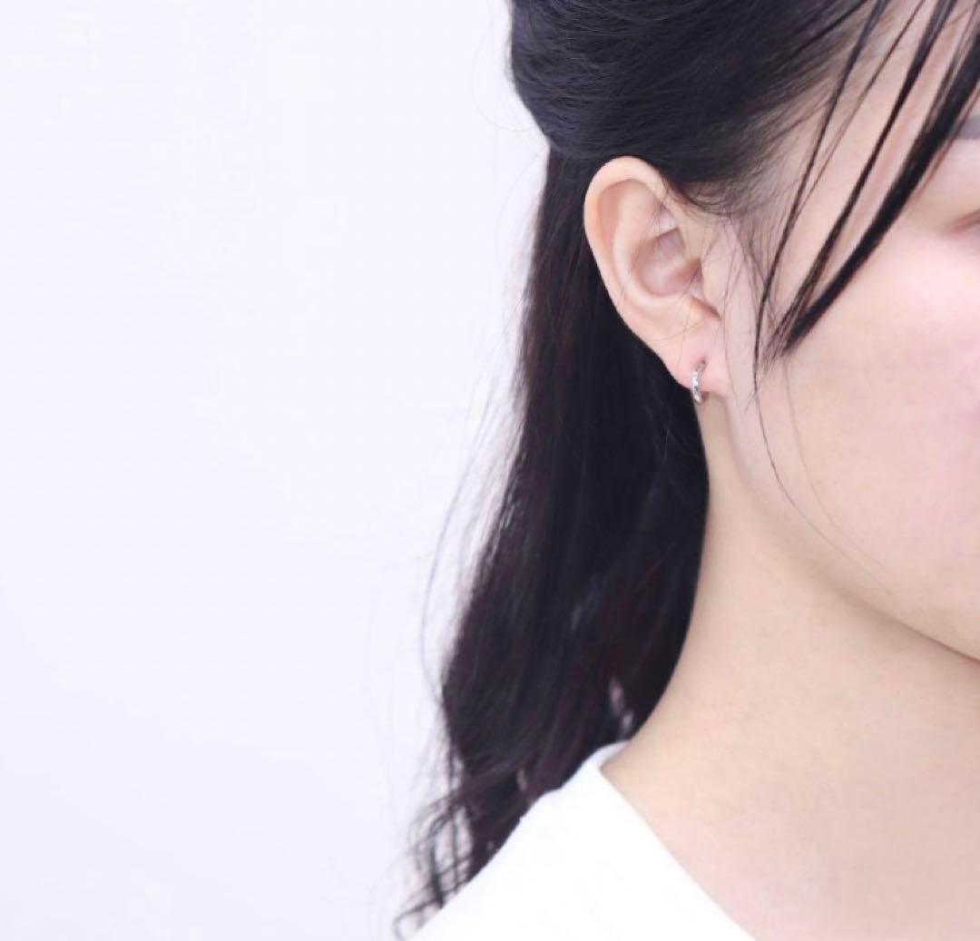 K18WG ミルフローラ フープピアス ピアス