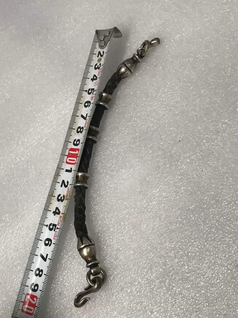 A16）メンズ　シルバー925 ブレスレット　高級　革　刻印あり