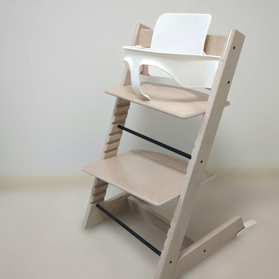 ひ*る様 STOKKE　ストッケ　トリップトラップ　ホワイトウォッシュ　ベビーセ