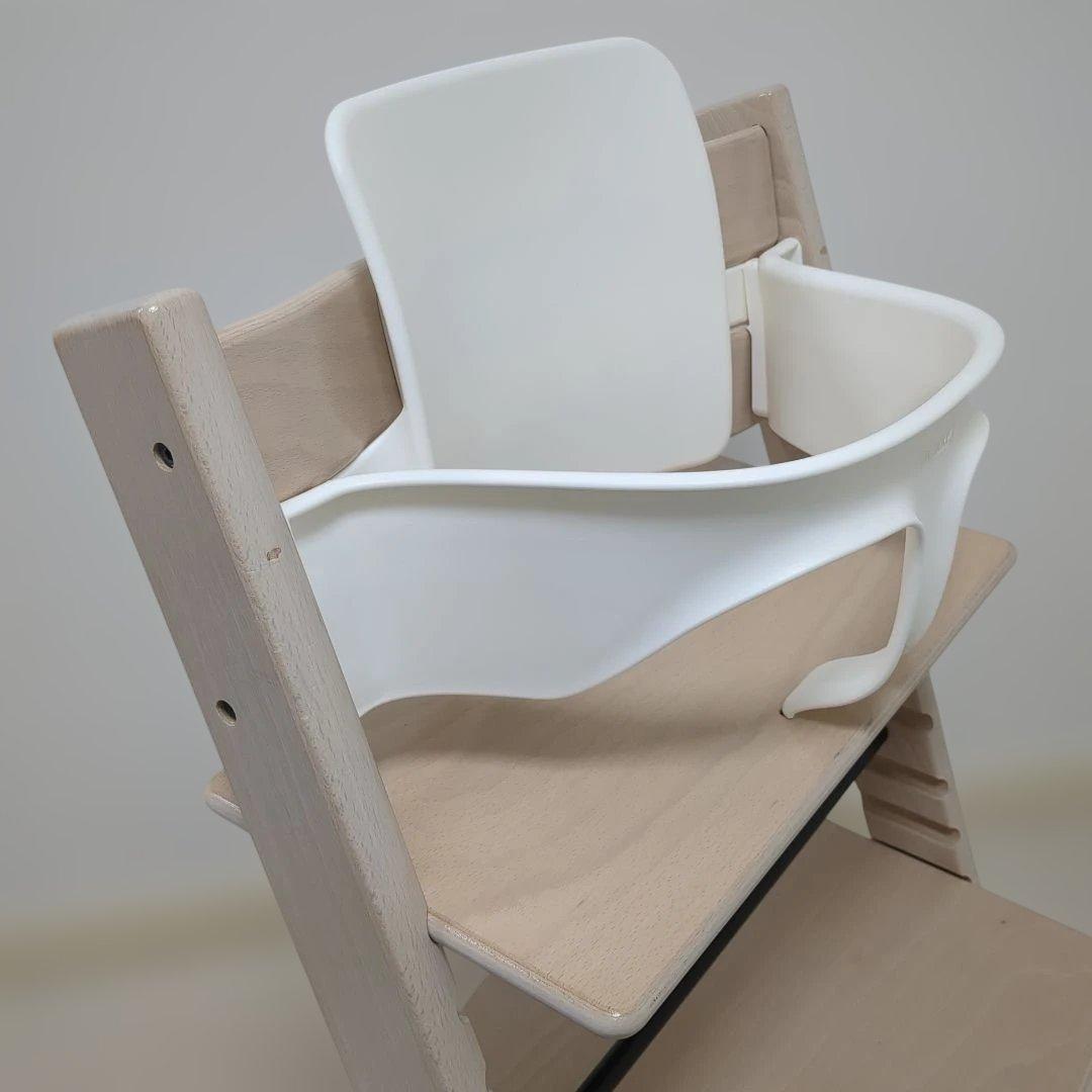 ひ*る様 STOKKE　ストッケ　トリップトラップ　ホワイトウォッシュ　ベビーセ