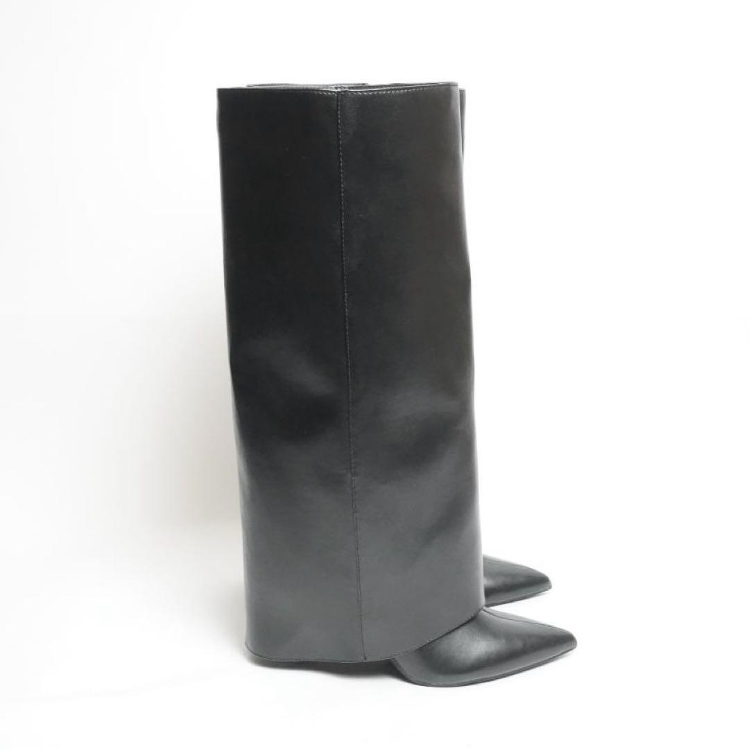 【新品未使用タグ付き】ZARA ザラ ハイヒールゲーターブーツ 23 eu35