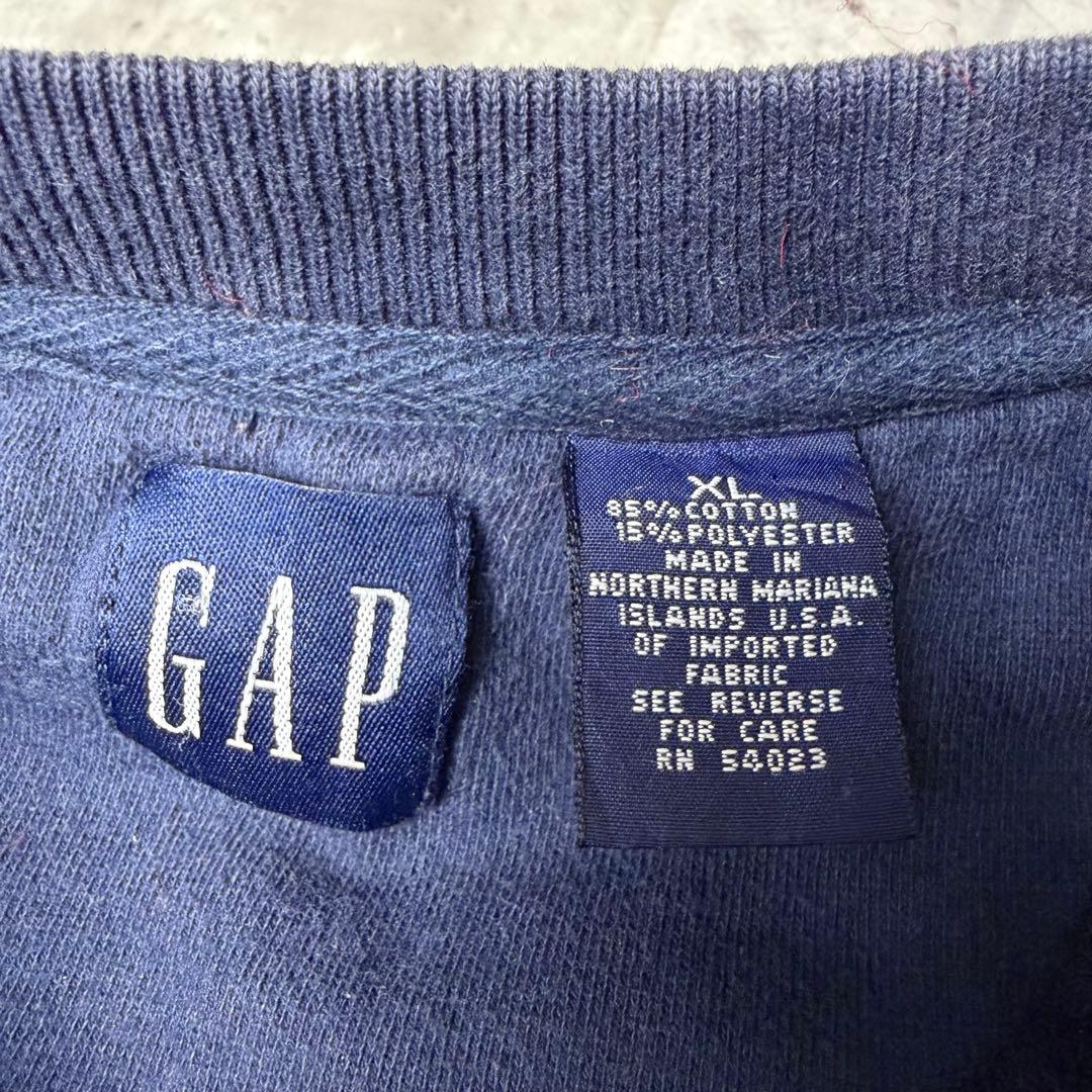 90s USA製 OLD GAP 無地 ブランク スウェット XL ネイビー 紺
