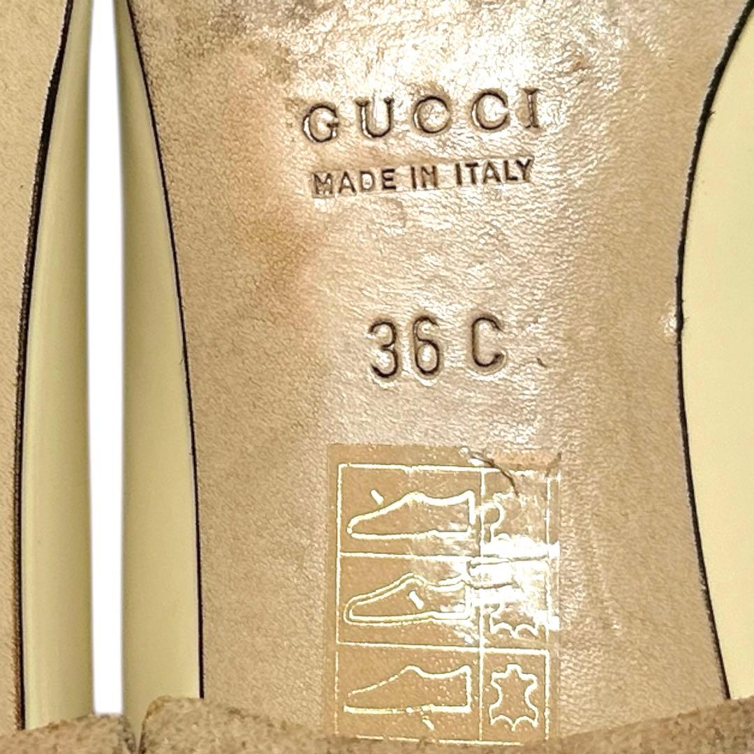 正規品✨極美品✨グッチ 36C 23㎝ ホースビット レザー パンプス ベージュ