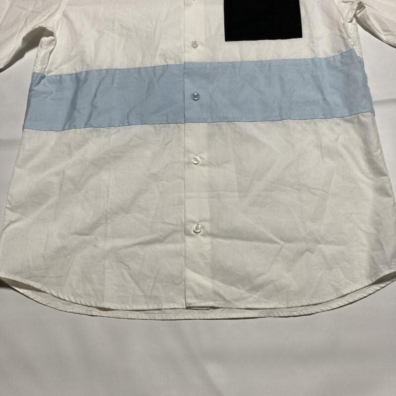 ラフシモンズ×フレッドペリー★激レア★パネル切替クレイジー 長袖BDシャツ 36