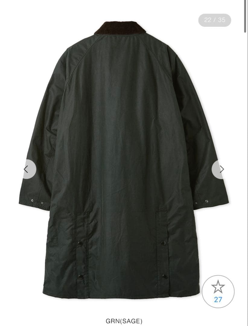 Barbour ロングコート 38