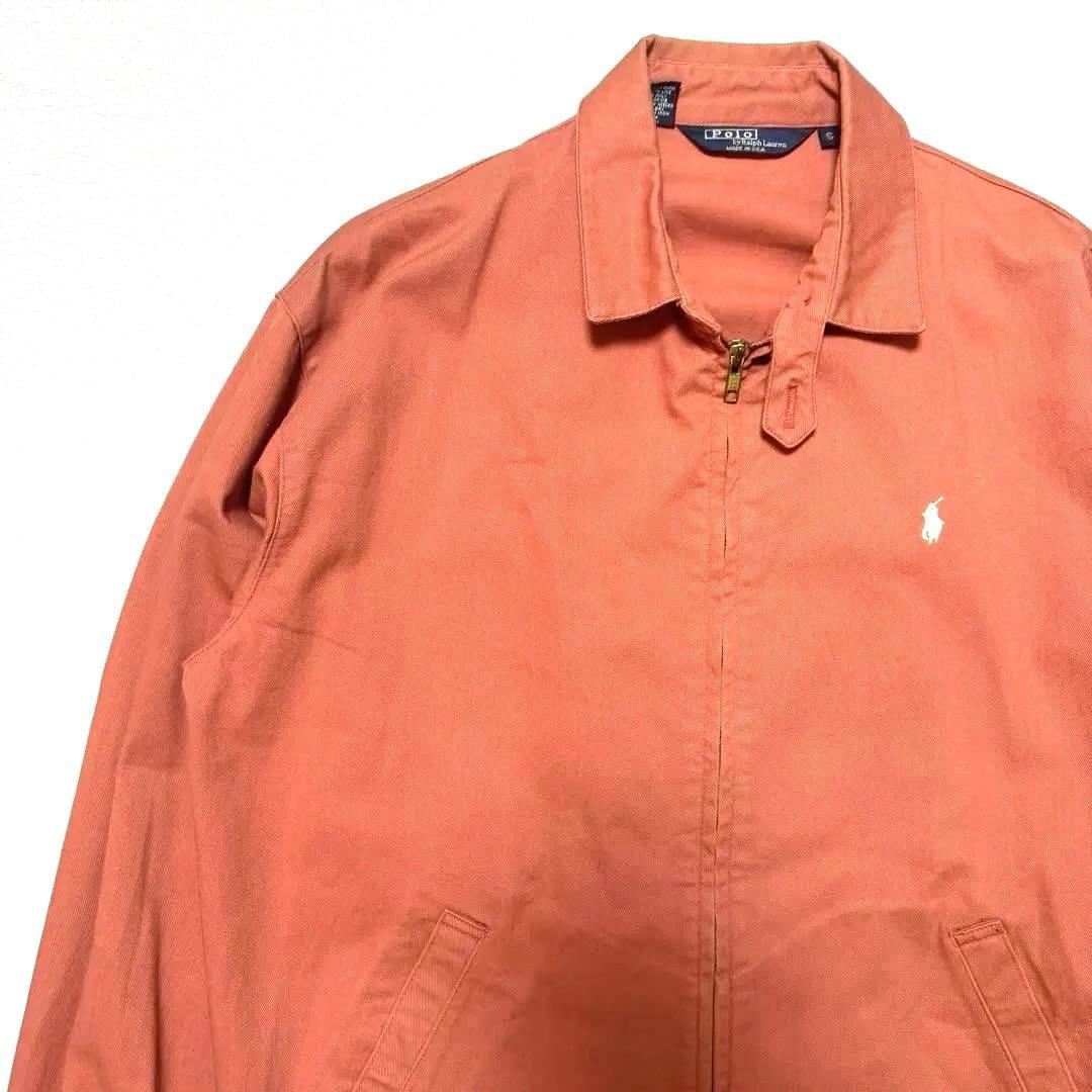 希少 USA製 80s ラルフローレン スイングトップ S オレンジ ポニー刺繍