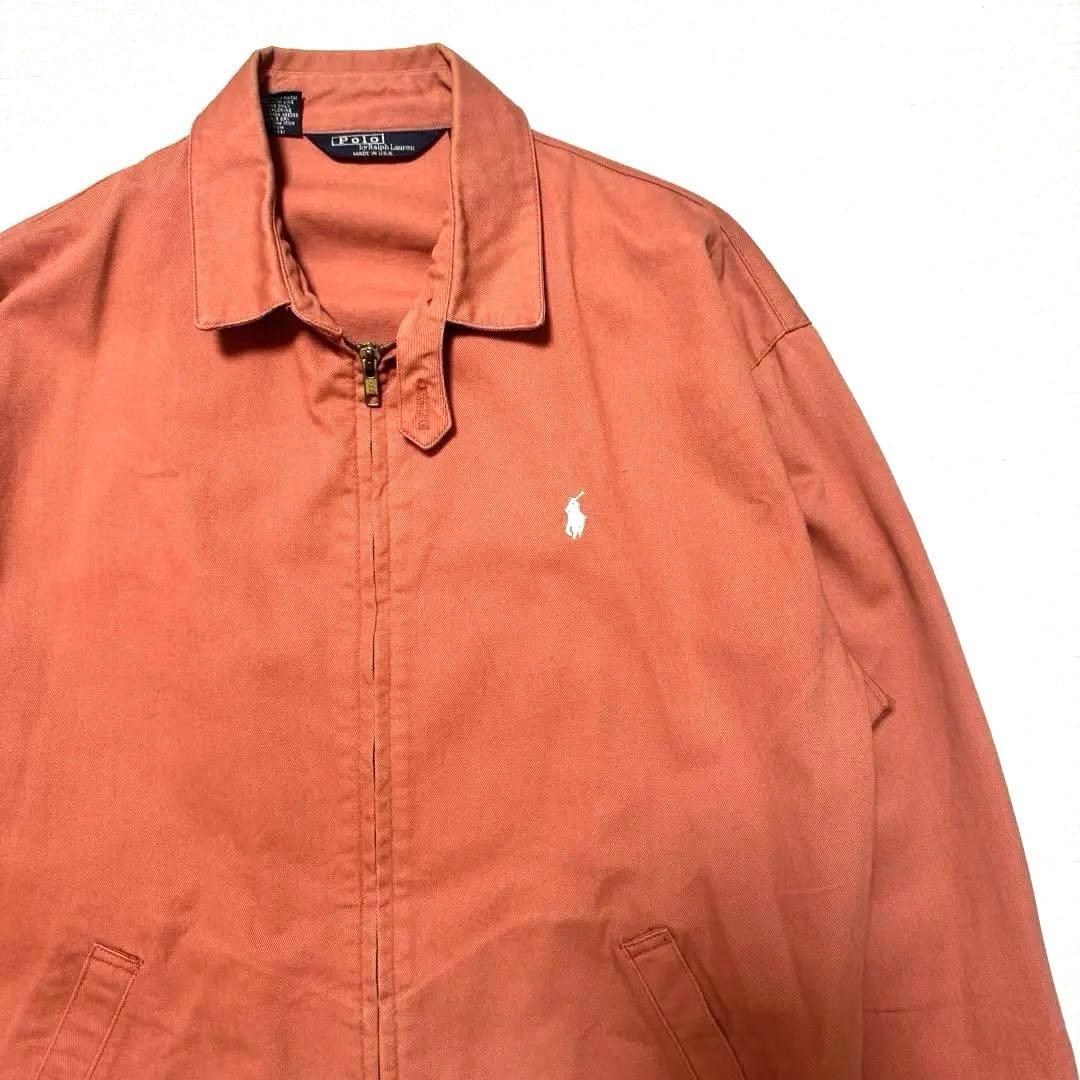 希少 USA製 80s ラルフローレン スイングトップ S オレンジ ポニー刺繍