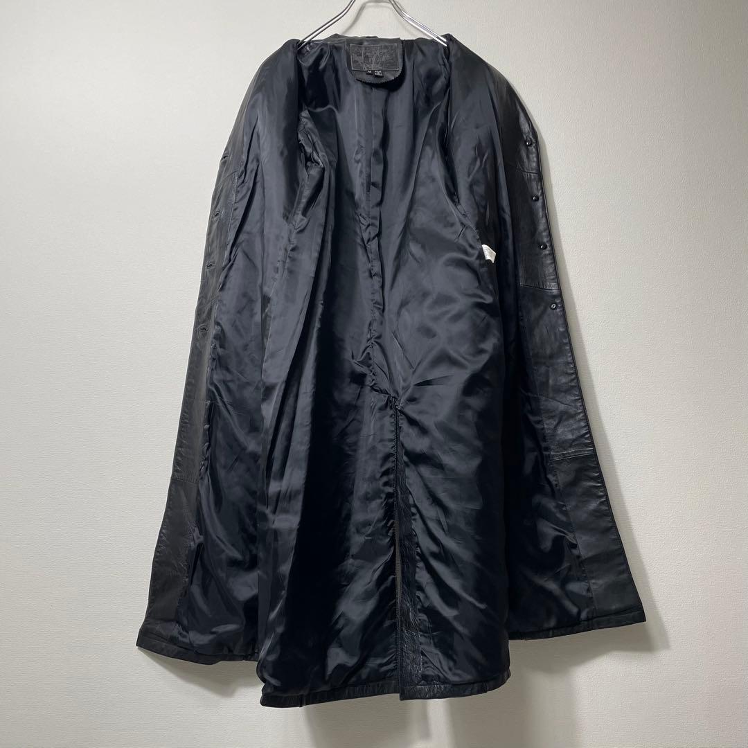 【希少ビンテージ】オールレザーコート ロング丈 本革 ブラック モード