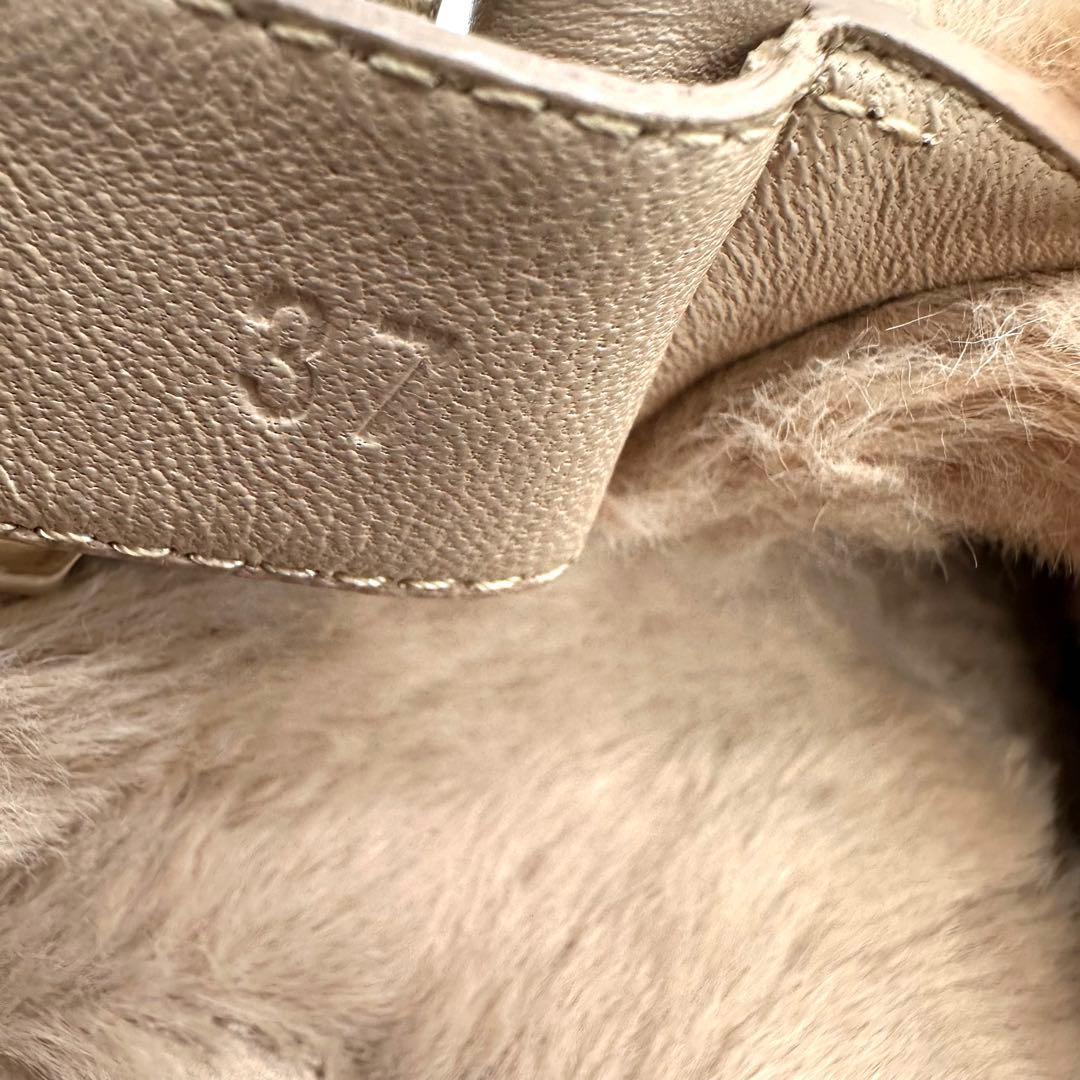 美品★MONCLER モンクレール ソラリス ファーサンダル ピンク 23.5