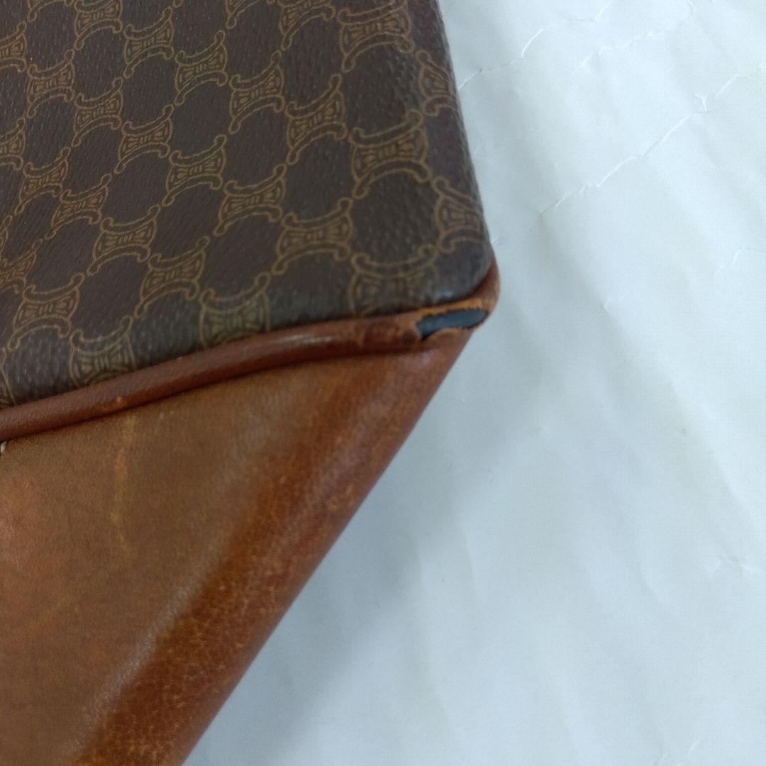 KM025 セリーヌ マカダム ボストンバッグ トリオンフ ゴールド金具