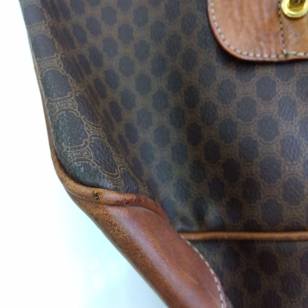 KM025 セリーヌ マカダム ボストンバッグ トリオンフ ゴールド金具