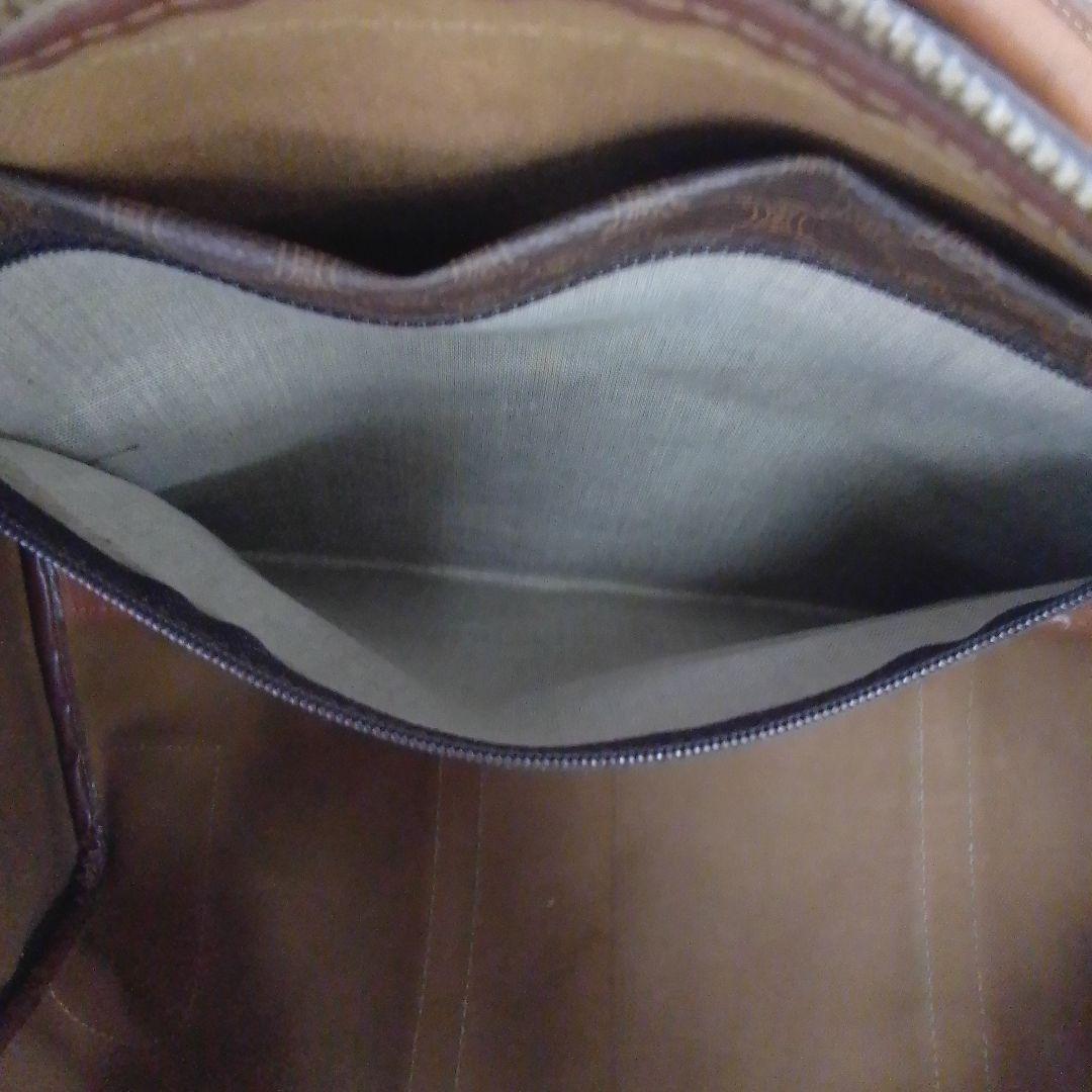 KM025 セリーヌ マカダム ボストンバッグ トリオンフ ゴールド金具