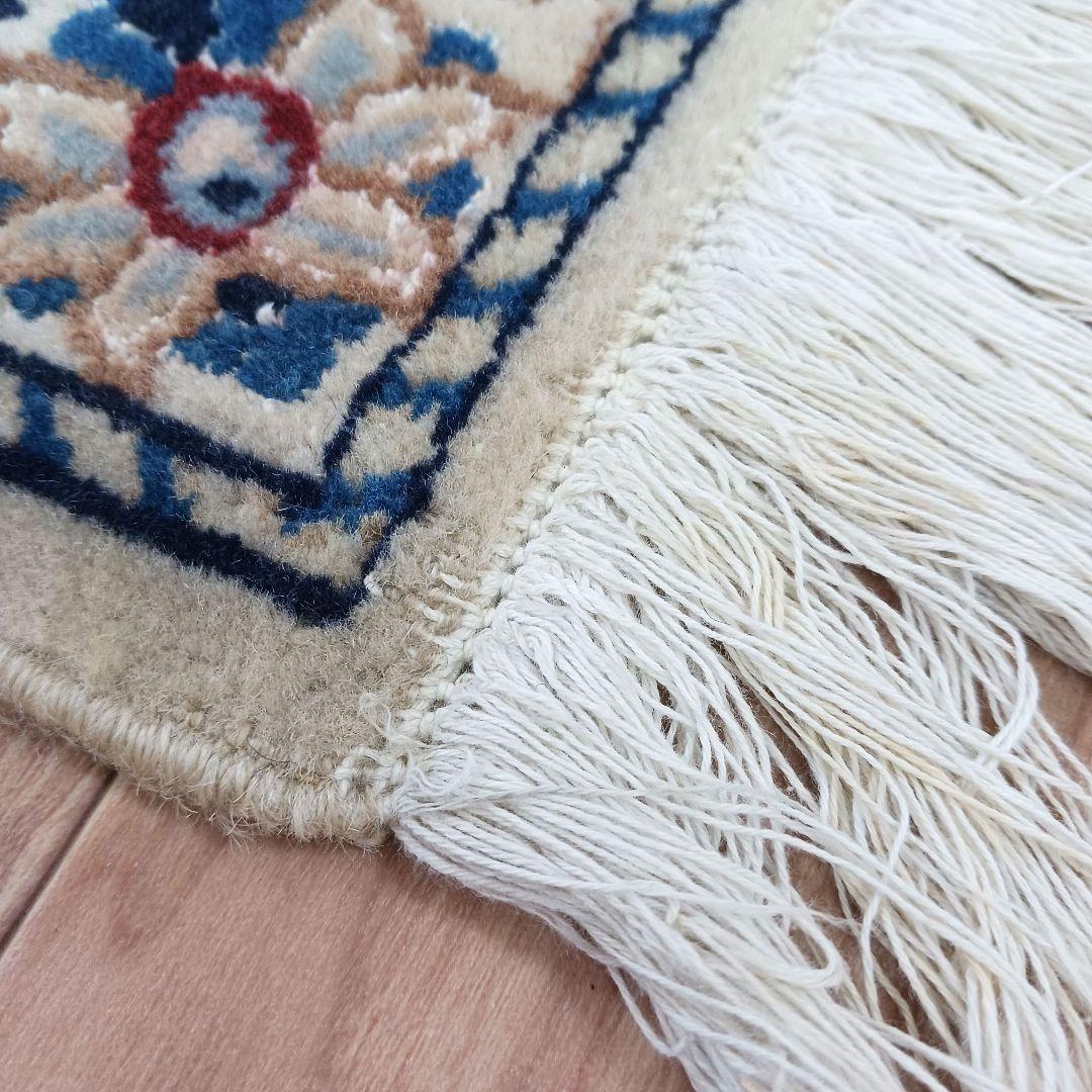 専用Y2617 ペルシャ絨毯 ナイン産 手織り ウール ラグ マット