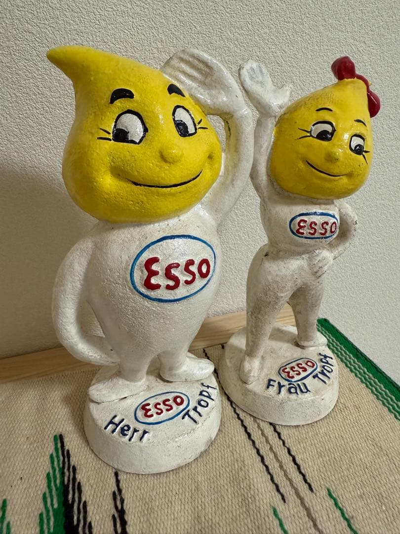 ビンテージ　ESSO エッソ　貯金箱　エッソボーイ エッソガール 企業物 広告