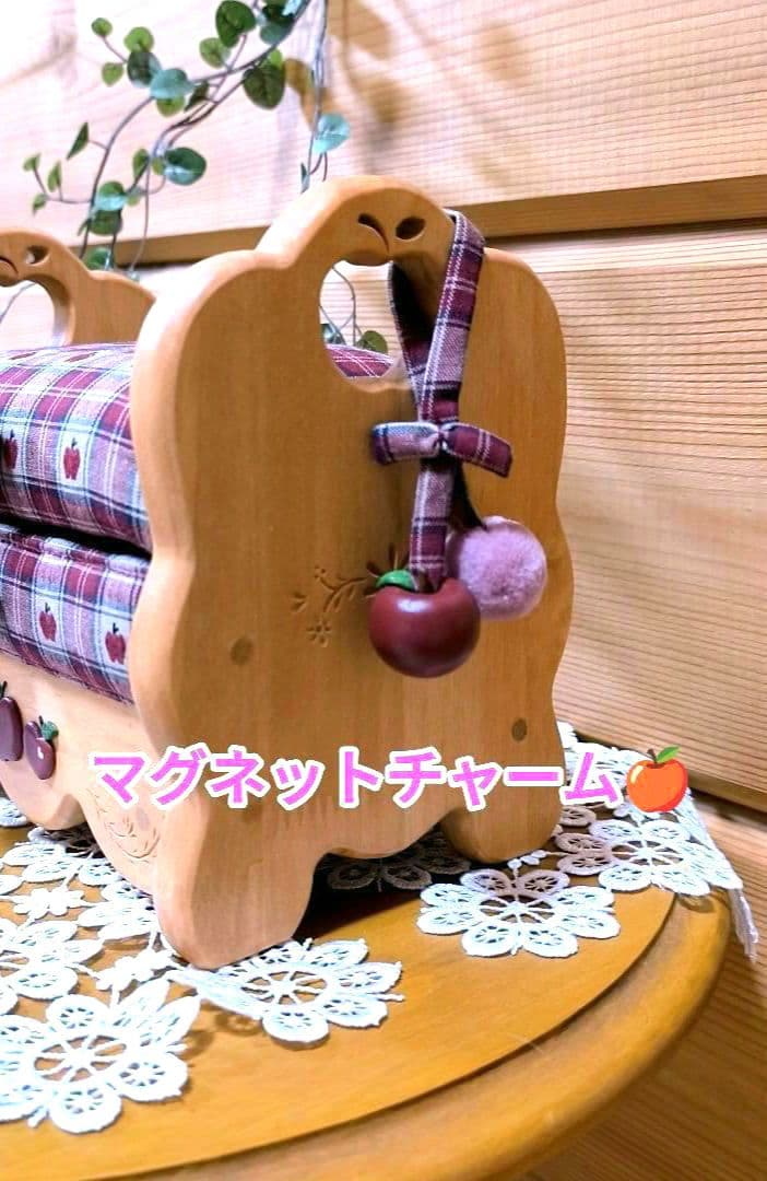 ⭐️アメリカンカントリー雑貨❤オットマンの小物入れ☘️りんご♦ドールベンチにも