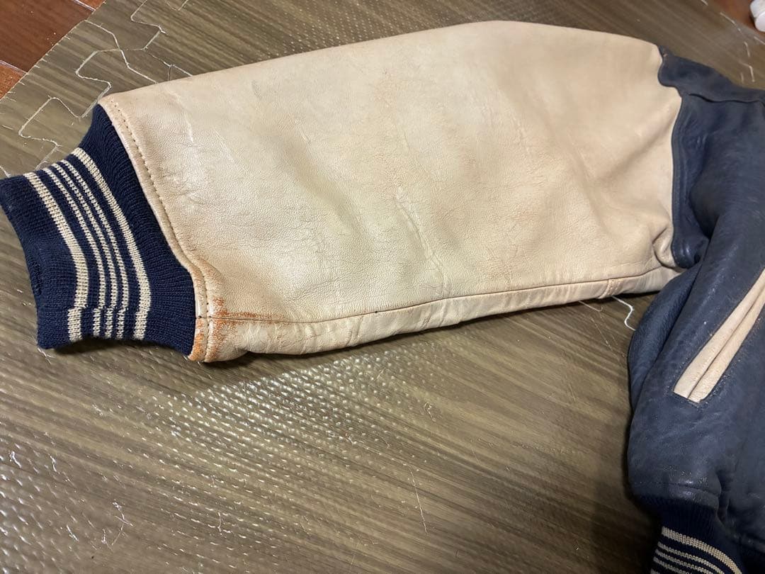 【超希少】90s NO FEAR オールレザー スタジャン ビッグロゴ 本革 M