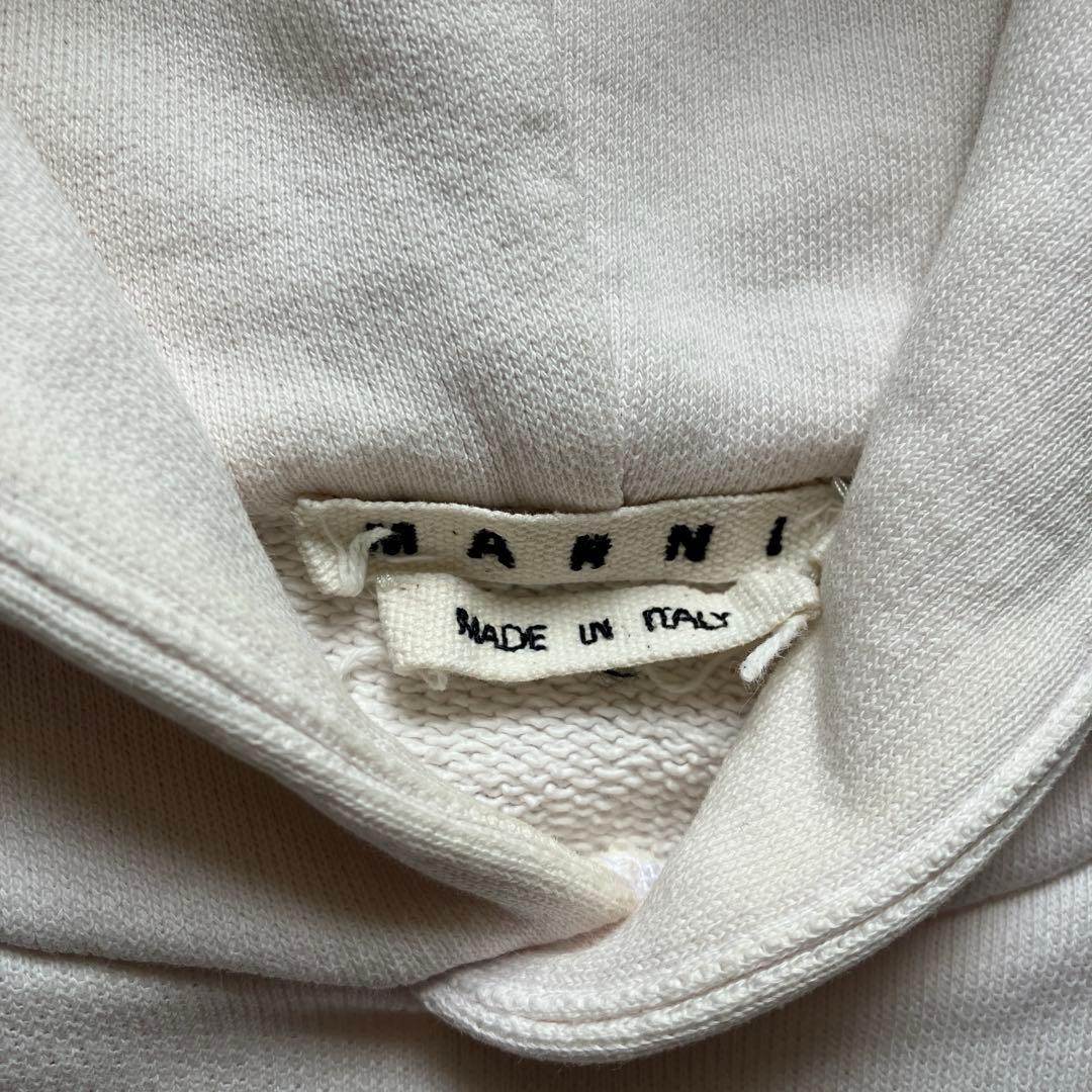 MARNI SS21 ロゴ刺繍 ホワイト フーディ 46