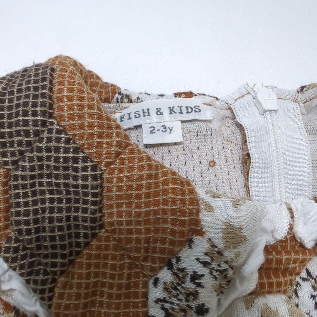 FISH & KIDS 2-3y パッチワークワンピース
