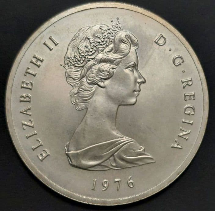 タークス・カイコス諸島 エリザベス二世 50クラウン銀貨 1976年