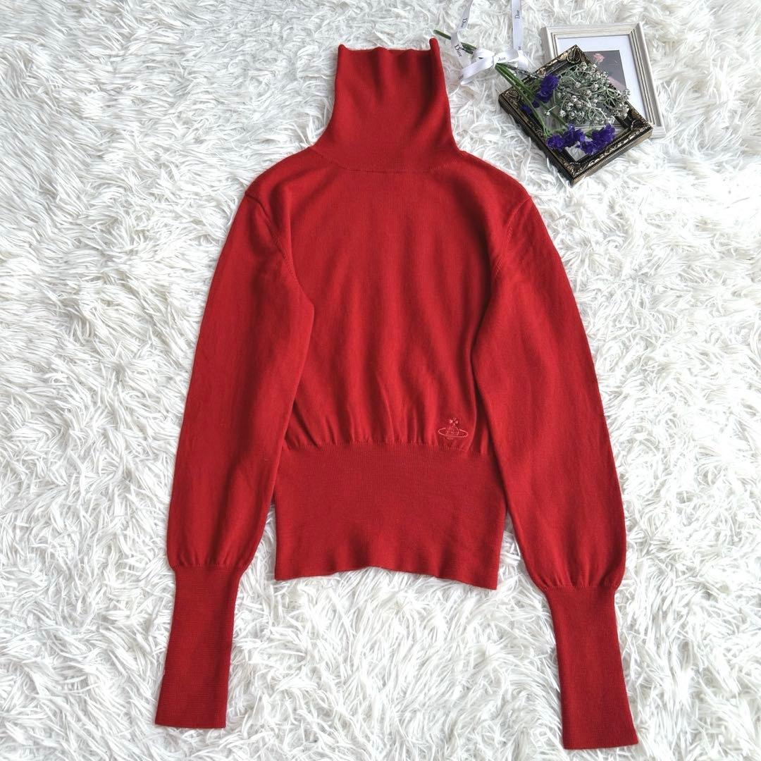 美品✨ヴィヴィアンウエストウッド　タートルネックニット　オーブ　レッド　赤