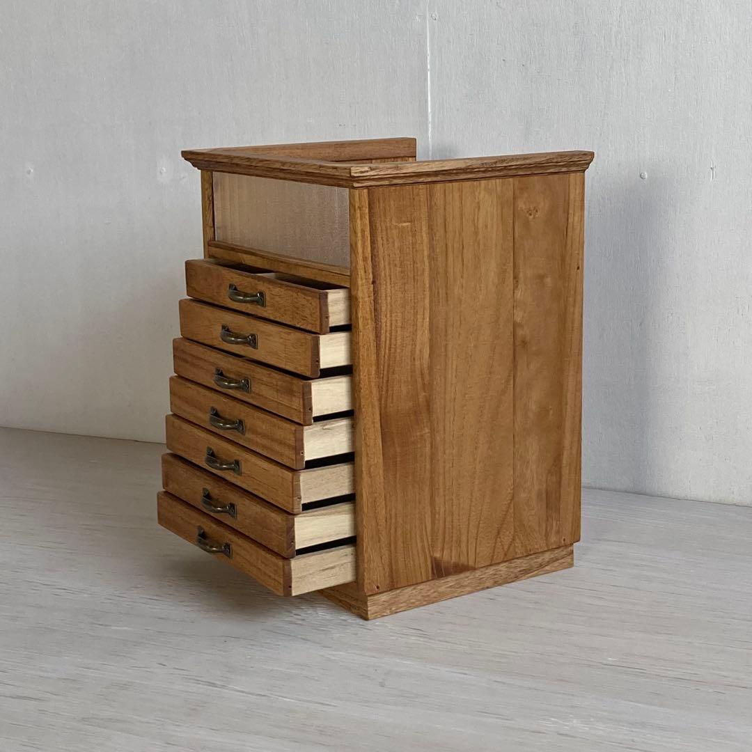 とらじ 小振りな７杯 小引き出し 小物入れ モールガラス