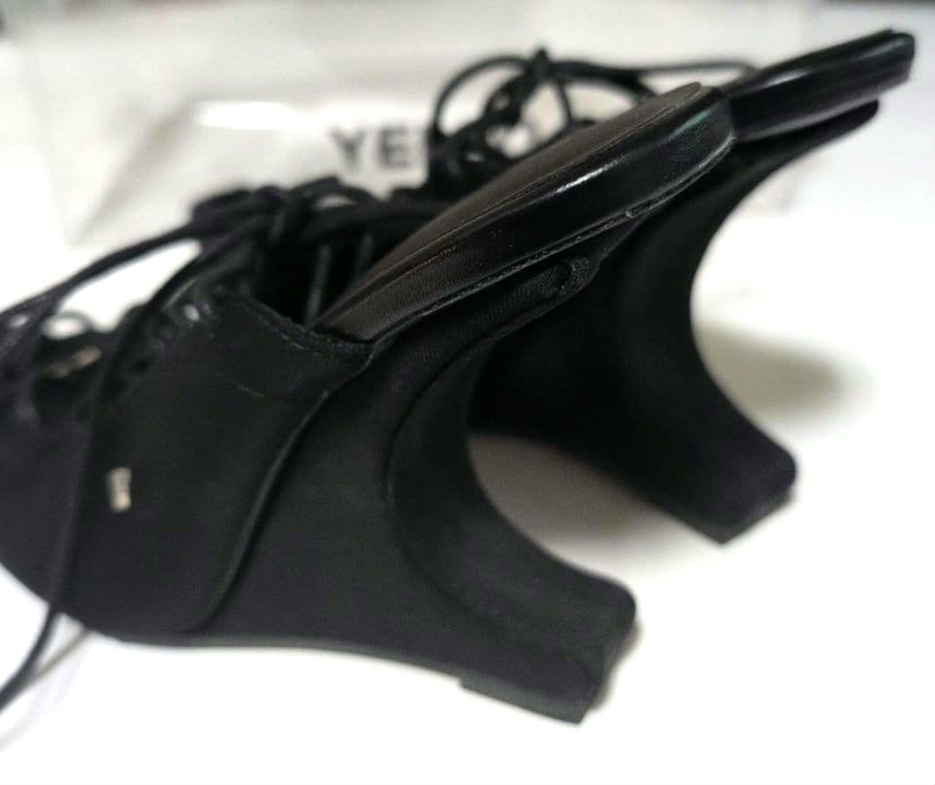 【YELLO 】レースアップミュールパンプス Mサイズ23.5cm 黒