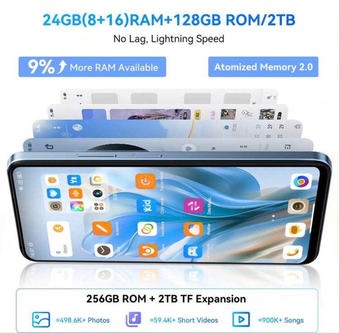 Blackview COLOR6 24GB(8+16)RAM128GB 黒 本体