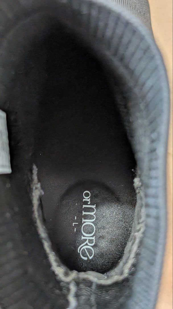 【値下げ】orMORE（オアモア） ヒールアップブーツ　ニットタイプ　Lサイズ