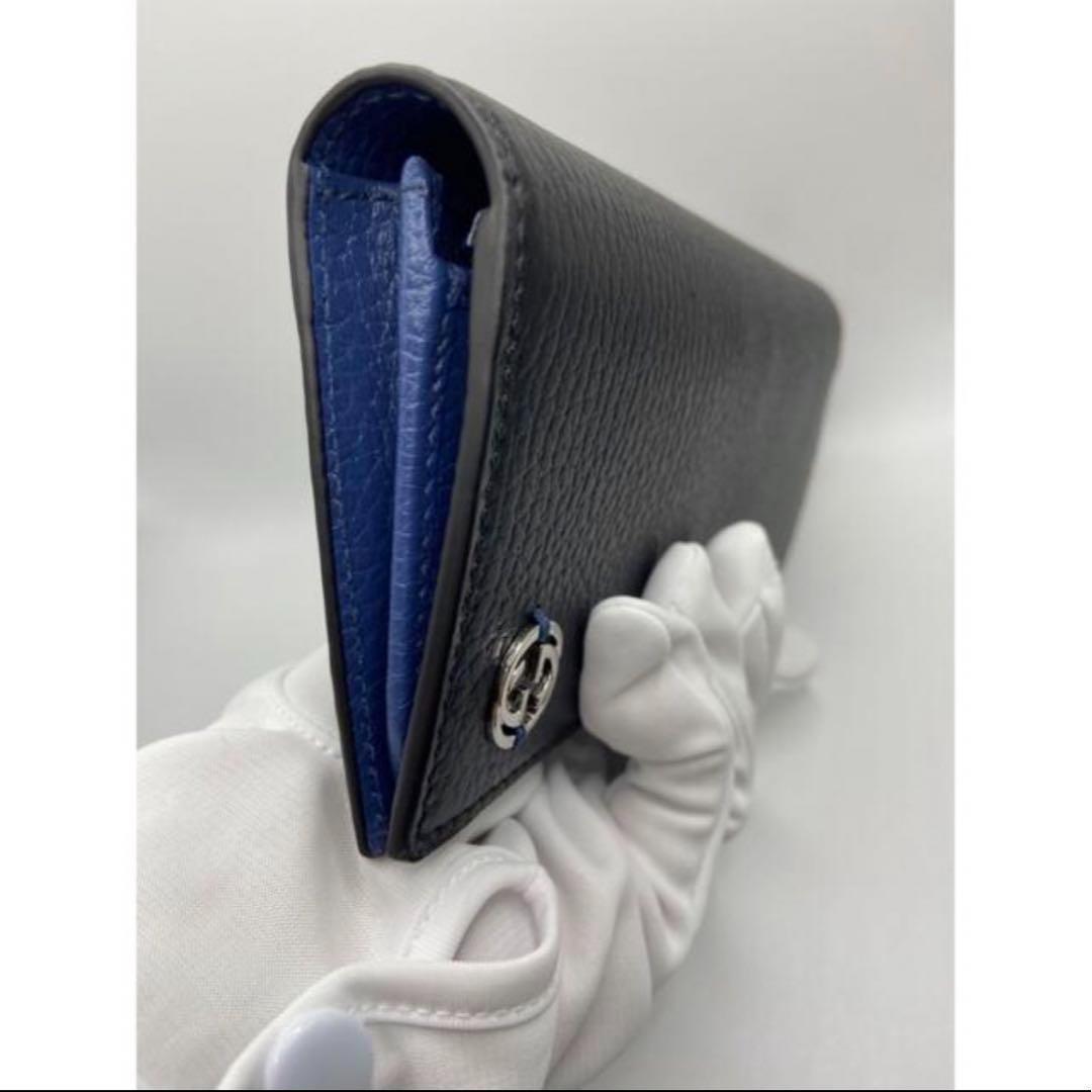 GUCCI グッチ　長財布　黒　青　小銭入れ ラウンド長財布 GGロゴ