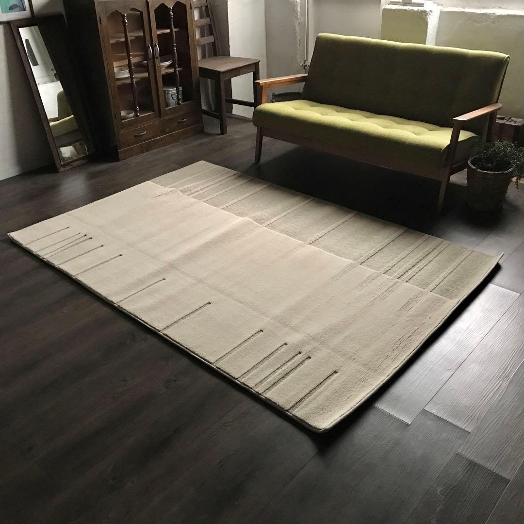 Kw M ラグ ラグマット カーペット 絨毯134×199cm ベージュ