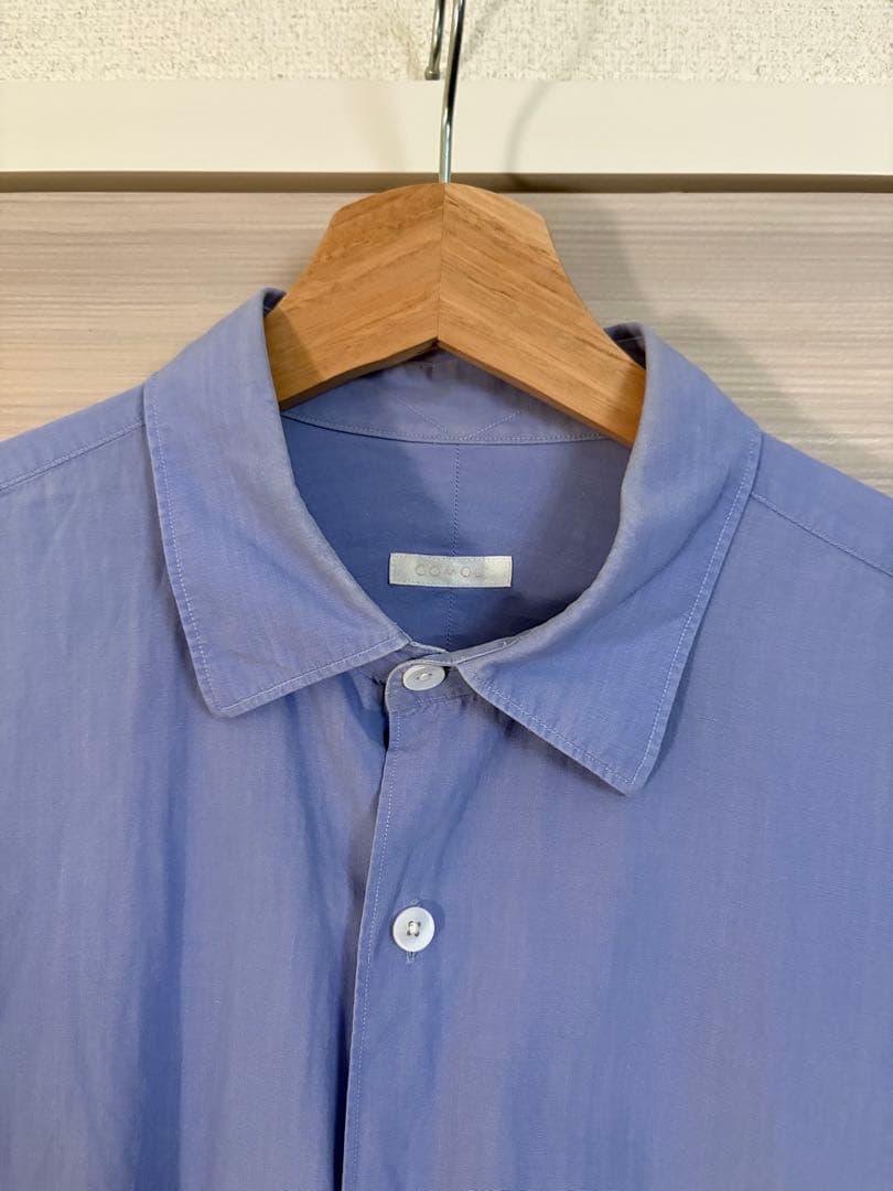 コモリ 長袖シャツ サックス　comoli