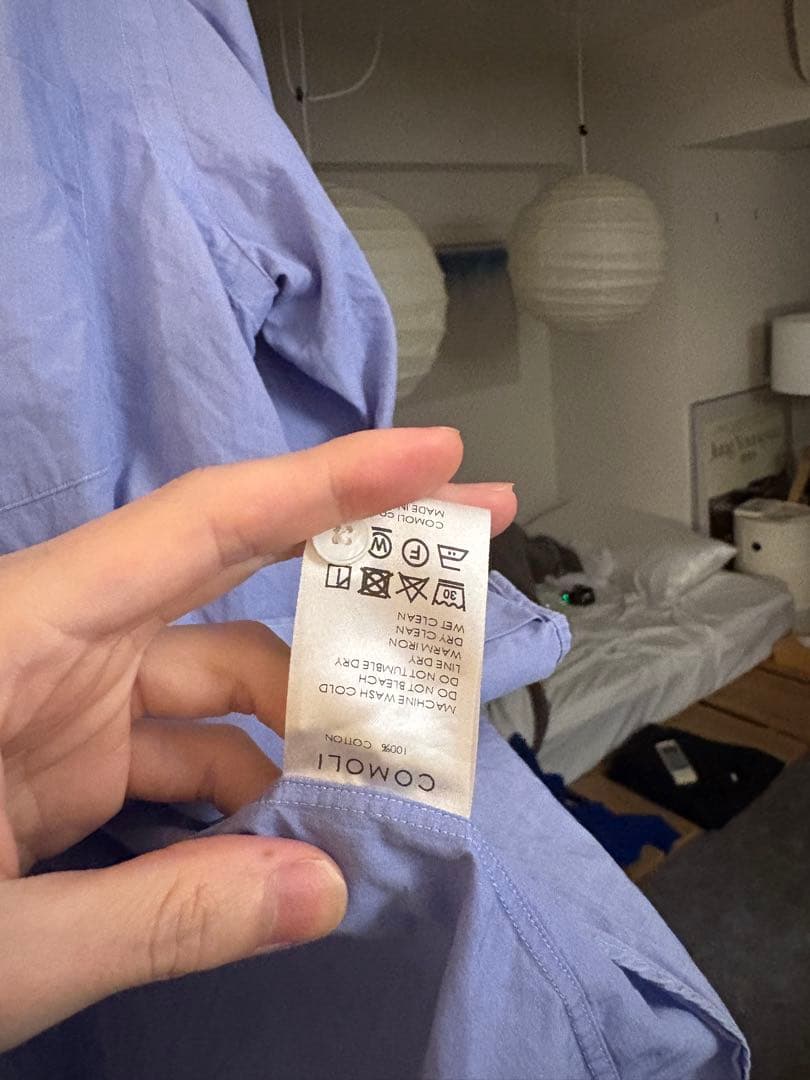 コモリ 長袖シャツ サックス　comoli