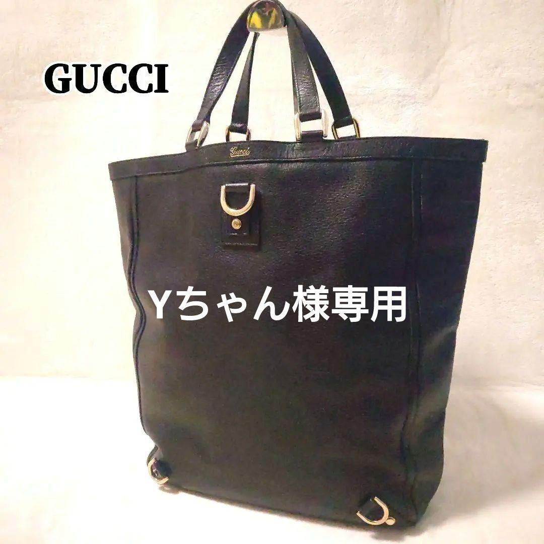 【専用】グッチ ハンド トートバッグ アビー レザー GGキャンバス 黒