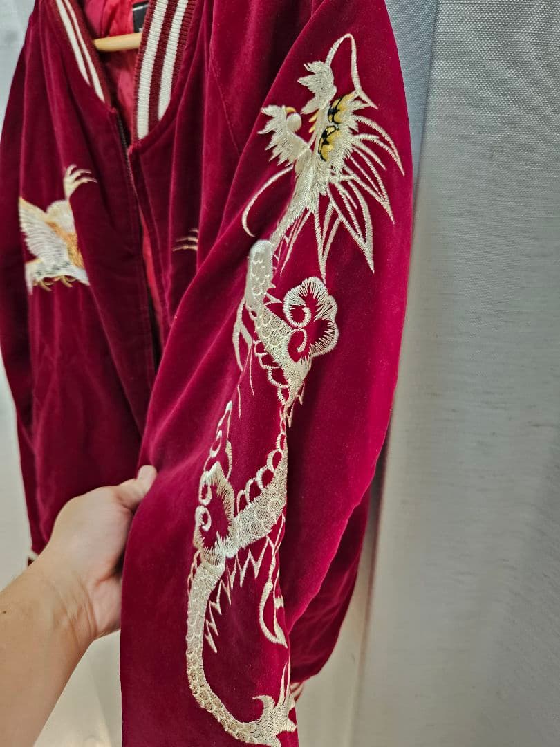 【✨レア✨】90S　JUNGLE STORM 別珍スカジャン ビンテージ　ベロア