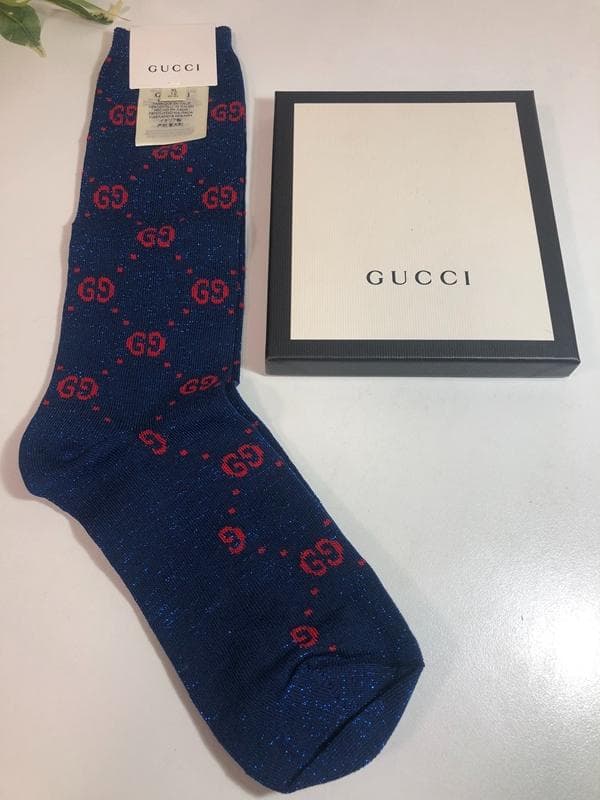 値下げ☆タグ付き未使用品☆GUCCI　グッチ　GG柄　ラメ　ロングソックス　靴下