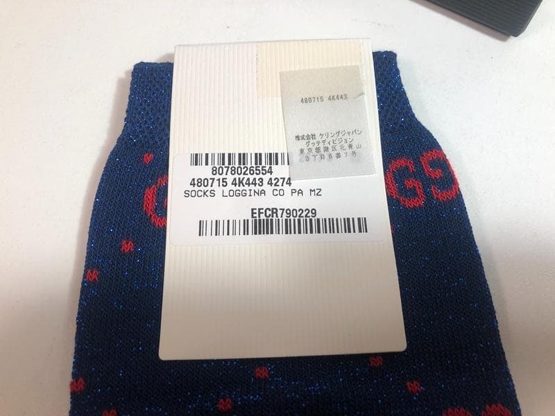 値下げ☆タグ付き未使用品☆GUCCI　グッチ　GG柄　ラメ　ロングソックス　靴下