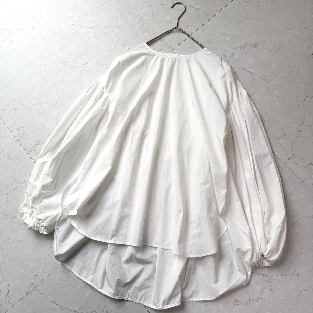 新品 LE PHIL タイプライターギャザーブラウス ホワイト