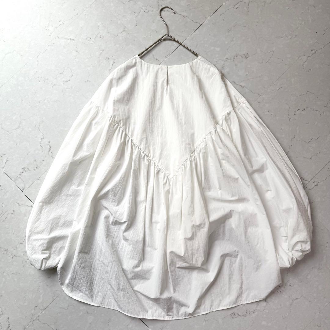 新品 LE PHIL タイプライターギャザーブラウス ホワイト