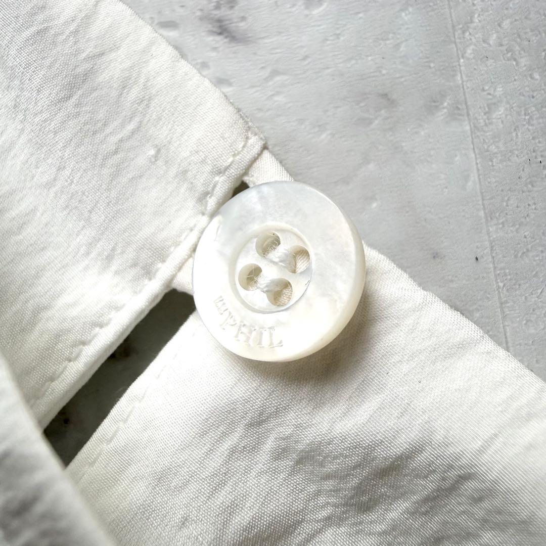 新品 LE PHIL タイプライターギャザーブラウス ホワイト