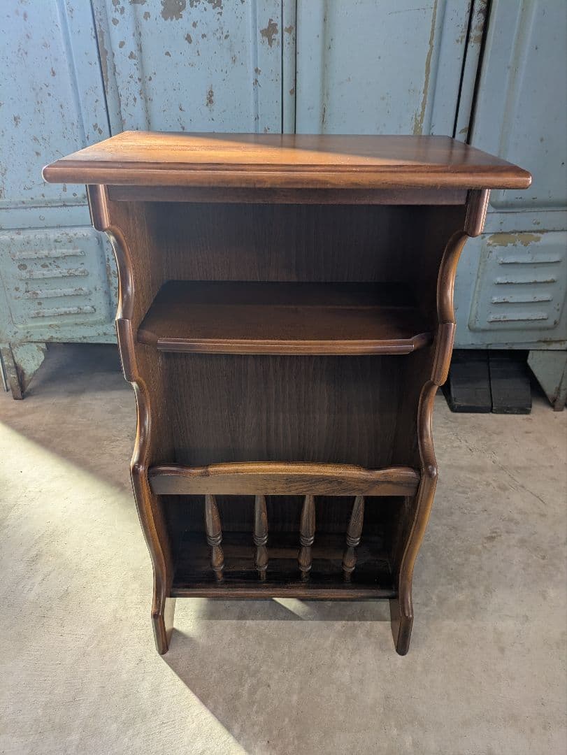 オールド　カリモク　karimoku 木製 収納棚　マガジンラック 電話台