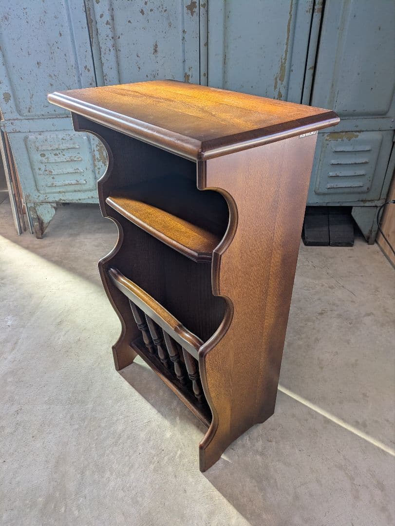 オールド　カリモク　karimoku 木製 収納棚　マガジンラック 電話台