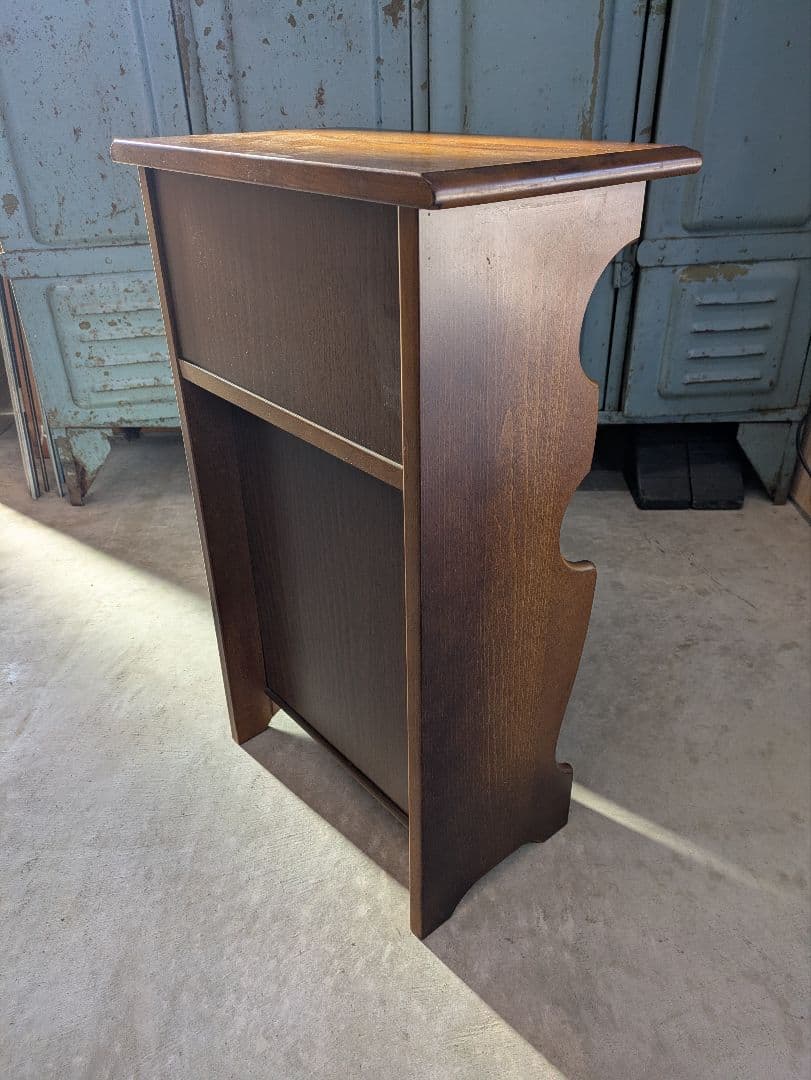 オールド　カリモク　karimoku 木製 収納棚　マガジンラック 電話台