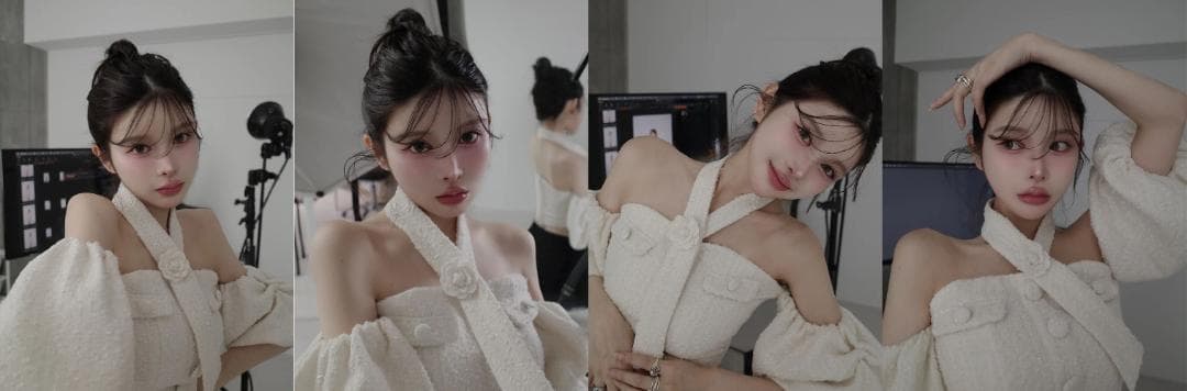 ダーリッチ darich ホルターネックオフショルツイードトップス イエロー